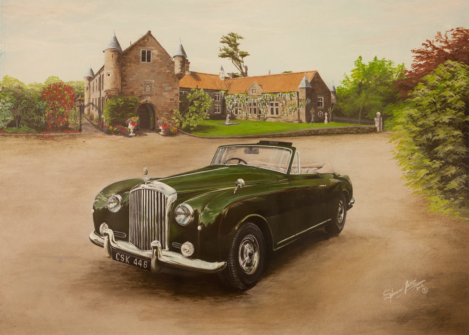 1512x1080 The Bentley Classic Car Painting Commission - Bentley Painting