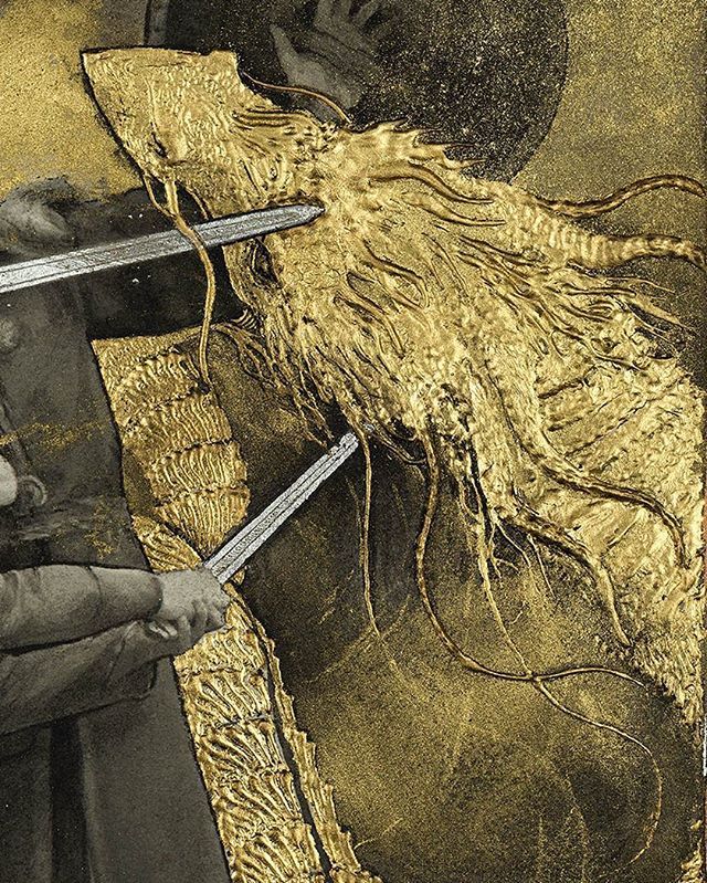 640x799 Detail Of The Fight With The Dragon - Beowulf Painting