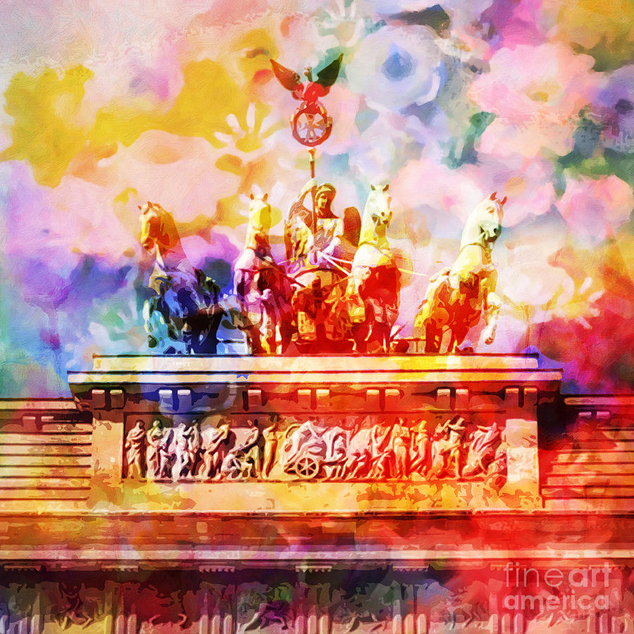 900x900 Flowers Over Berlin Painting By Lutz Baar - Berlin Painting