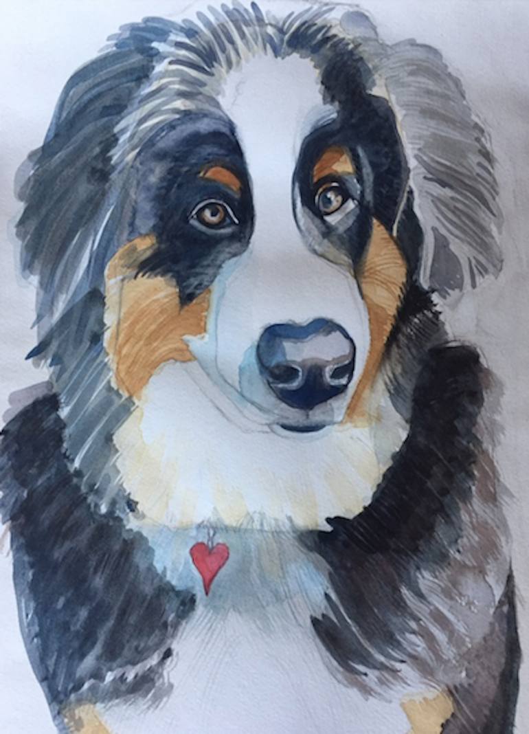 770x1068 Saatchi Art Dillon, The Bernese Mountain Dog Painting By Amanda Pirot - Bernese Mountain Dog Painting