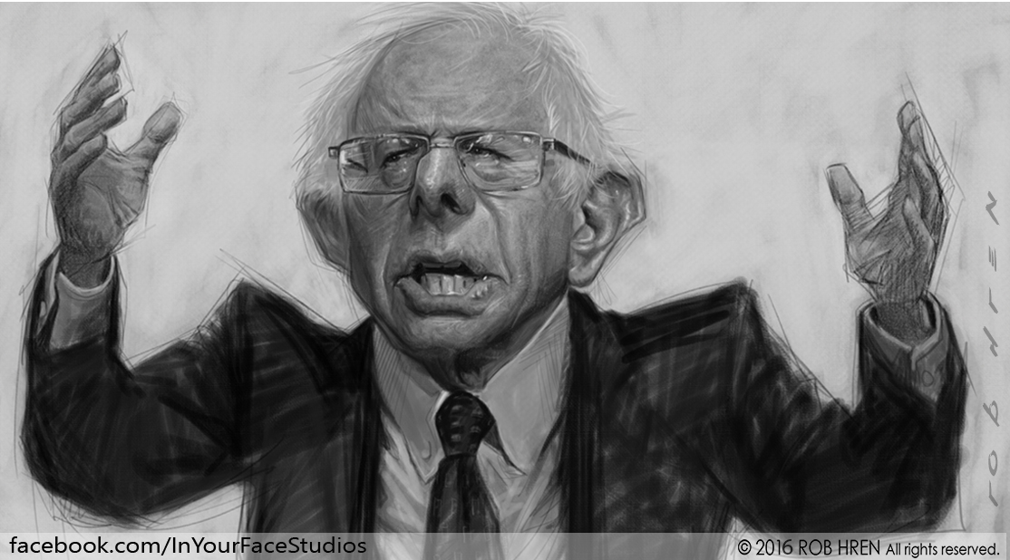 1114x618 Bernie Sanders Caricature Painting (Oc) - Bernie Sanders Painting