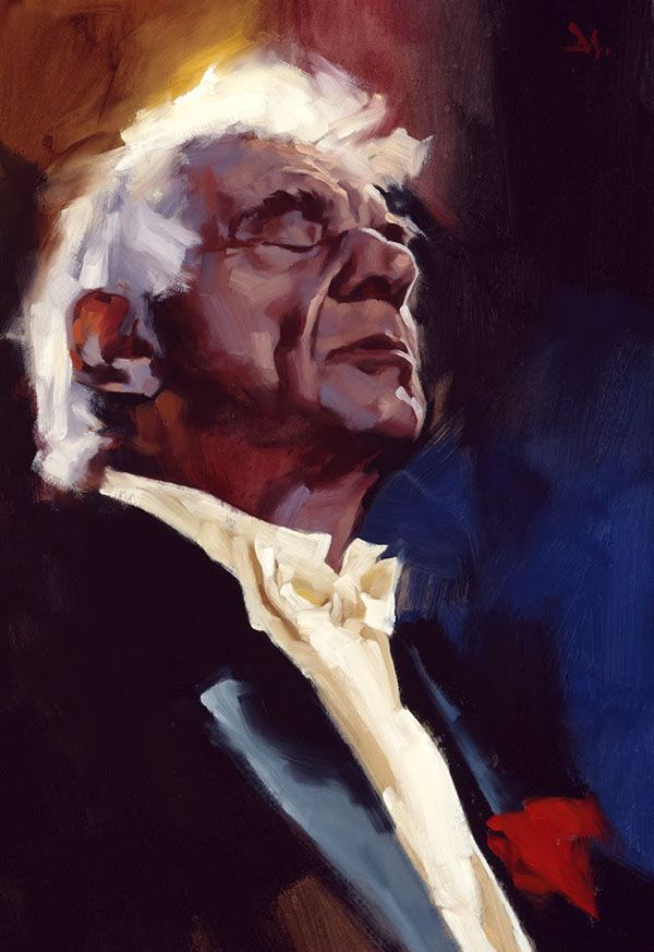 600x873 Leonard Bernstein Portrait By Gregory Manchess. Inspirational - Bernstein Painting