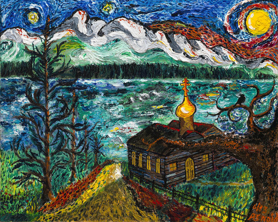 900x719 Alaskan Orthodox Church Painting By Arnold Bernstein - Bernstein Painting