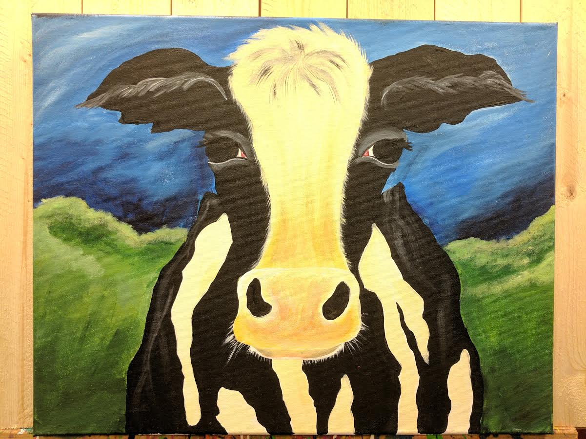 1201x901 Bessie The Cow Canvas - Bessie The Cow Painting