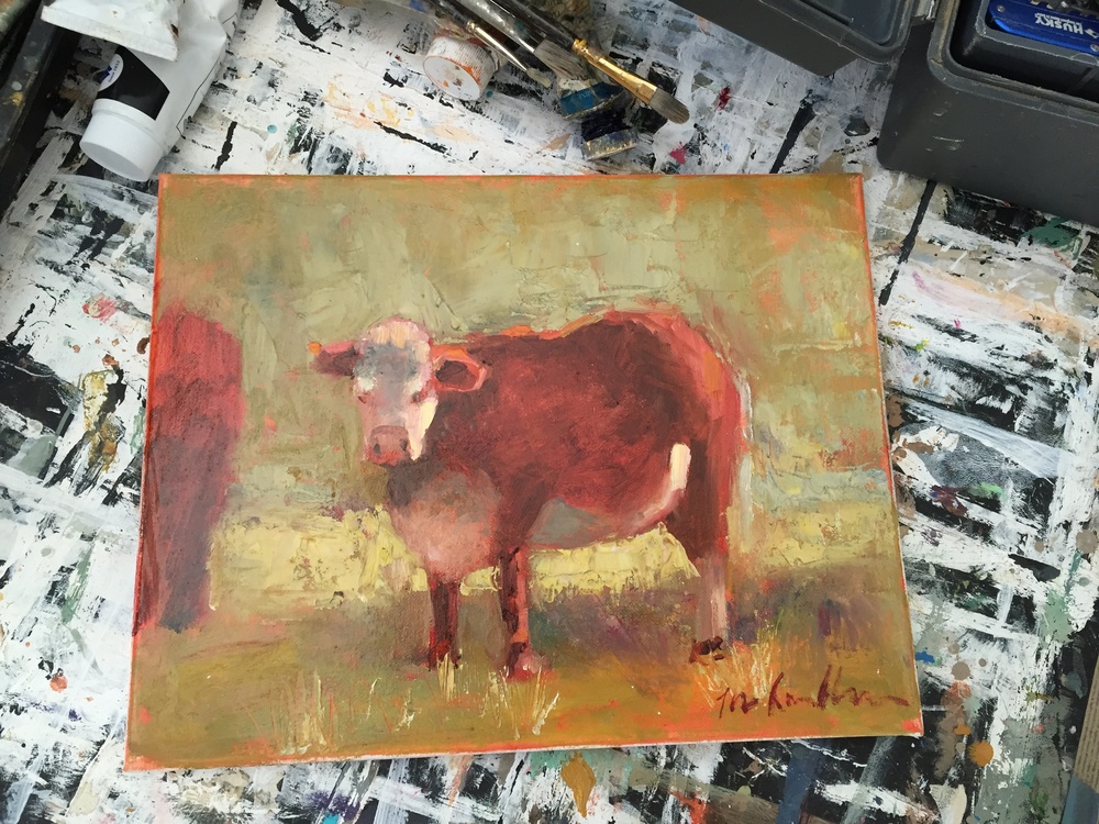 1000x750 Bessie The Cow Lee Hamblen - Bessie The Cow Painting