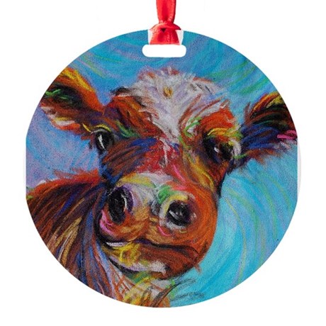 460x460 Cow Ornaments - Bessie The Cow Painting