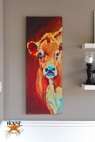367x550 How Now Orange Cow {Dining Room Painting} - Bessie The Cow Painting