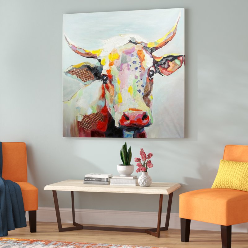 800x800 Latitude Run Colorful Bessie The Cow Painting Print Amp Reviews - Bessie The Cow Painting