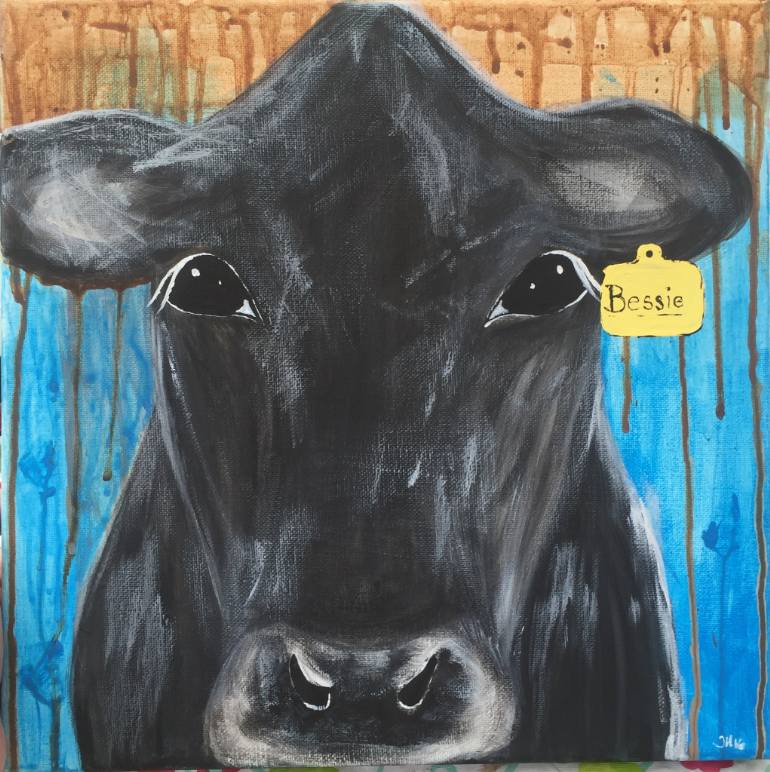770x772 Saatchi Art Bessie The Cow Ii Painting By Tammy Hardy - Bessie The Cow Painting