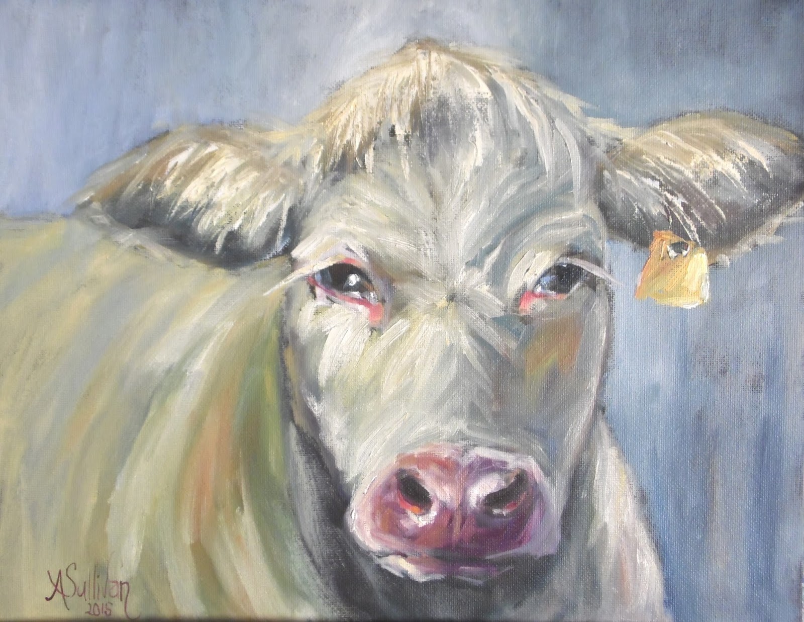 1600x1237 Through The Eyes Of An Artist Bessie Lu Cow Painting By Alabama - Bessie The Cow Painting