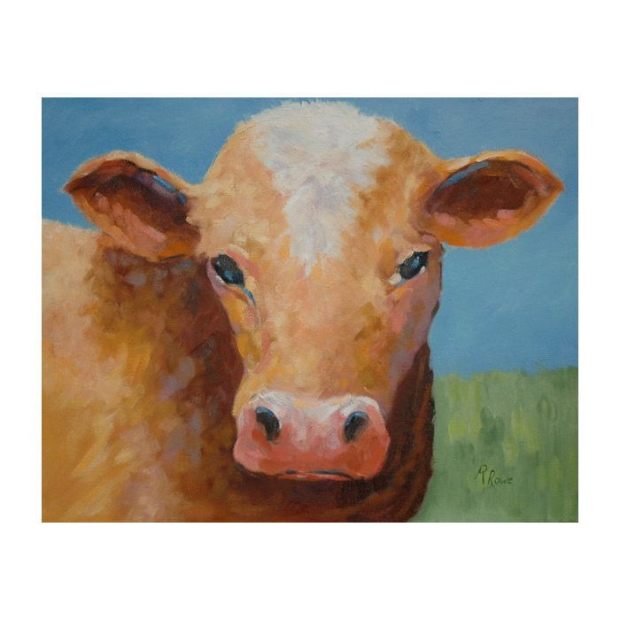 700x700 Bessie Giclee Cow Art Print On Canvas - Bessie The Cow Painting