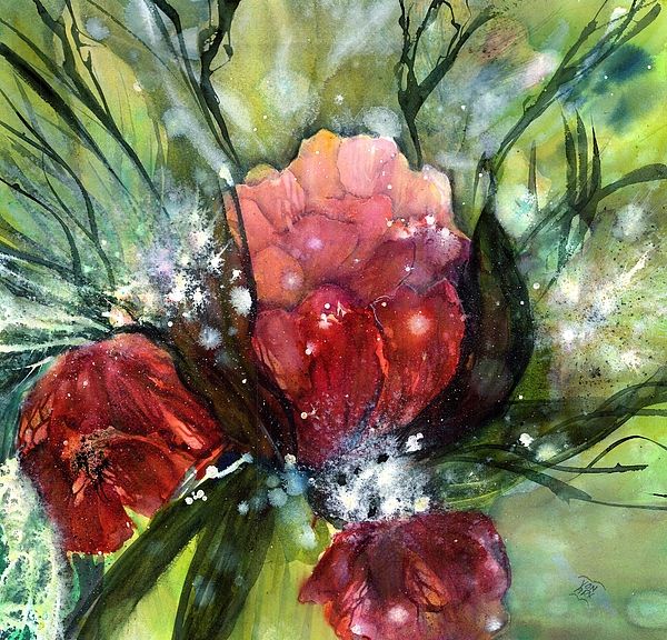 600x576 The 64 Best Expressionistic Flowers Watercolor Art By Sabina Von - Best Board For Watercolor Painting