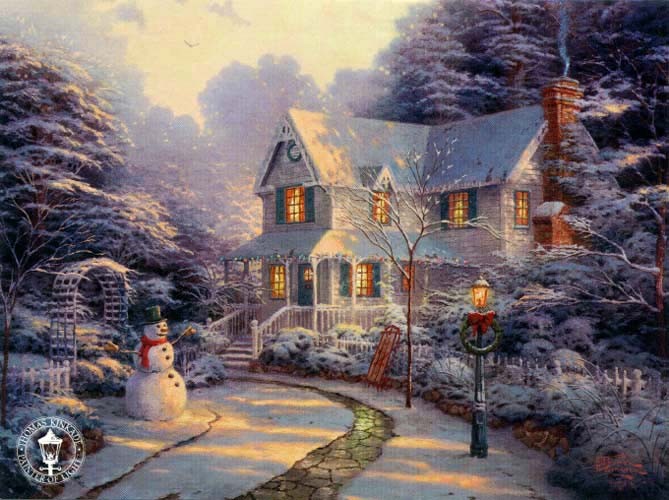 669x500 Thomas Kinkade The Night Before Christmas Painting Best - Best Christmas Painting