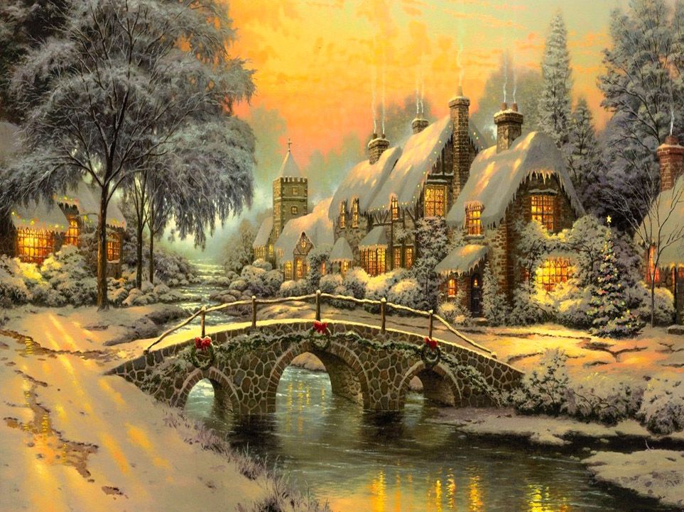 963x722 Classic Christmas Painting Hd Awesome Beautiful Hd Art Famous - Best Christmas Painting