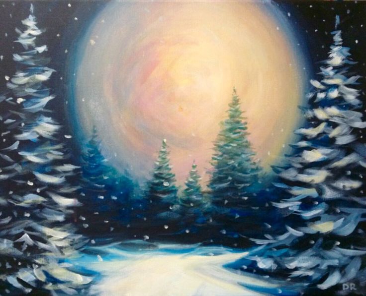 736x597 Best 25 Winter Painting Ideas On Christmas Paintings - Best Christmas Painting