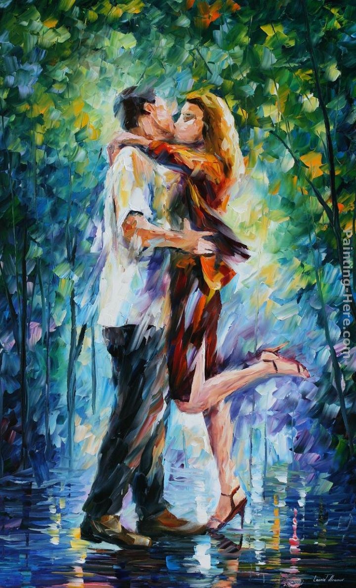 720x1189 Leonid Afremov Rainy Kiss Painting Best Rainy Kiss Paintings - Best Painting