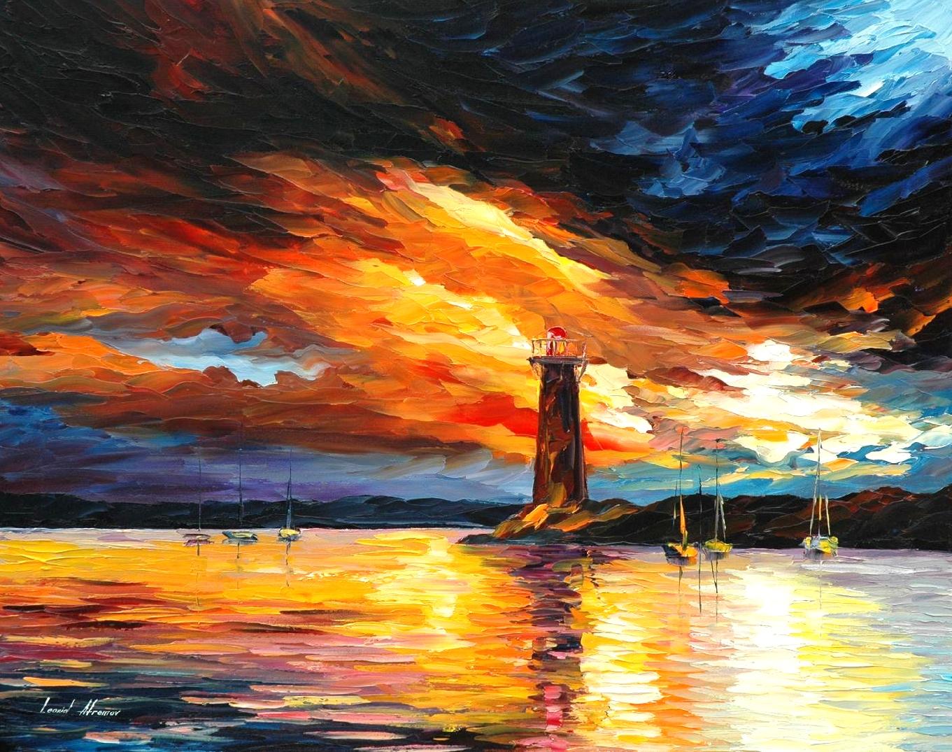 1361x1075 Before A Storm Palette Knife Oil Painting On Canvas By Leonid - Best Painting