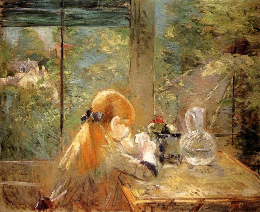 900x734 Berthe Morisot On The Veranda Painting Best On The Veranda - Best Painting