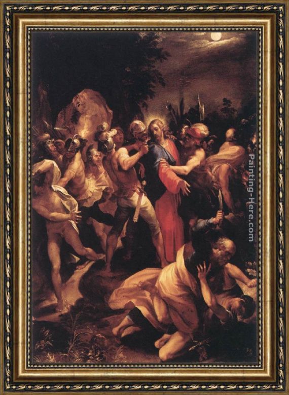 570x779 Giuseppe Cesari The Betrayal Of Christ Framed Painting For Sale - Betrayal Painting