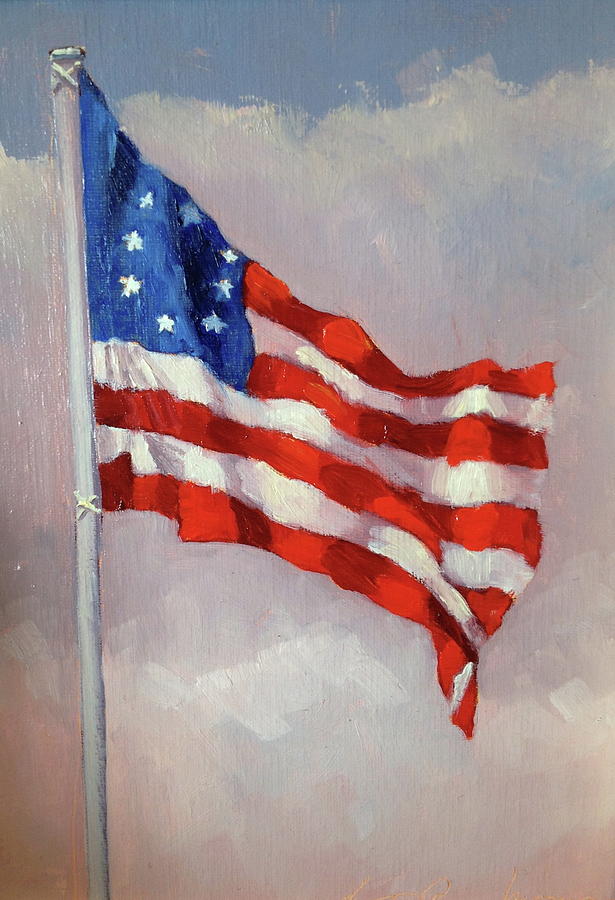 615x900 Betsy Ross Flag Painting By Betty Ann Morris - Betsy Ross Flag Painting