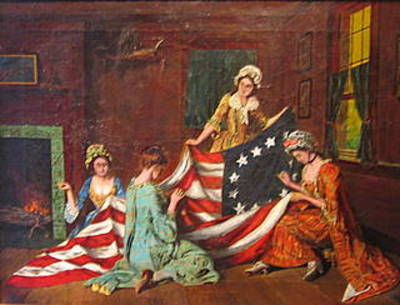 400x305 Walking The Berkshires Heavens To Betsy! A Flag Day Legend - Betsy Ross Flag Painting
