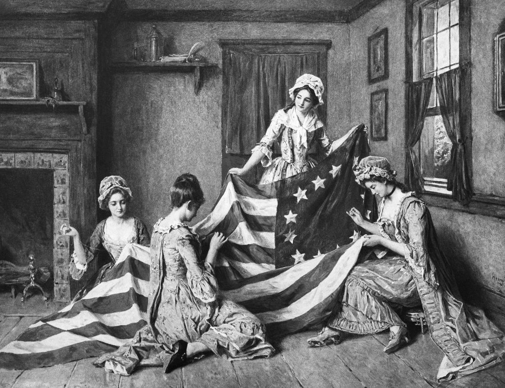 1024x787 Painting Of Betsy Ross With American Flag Posters Amp Prints By Corbis - Betsy Ross Painting