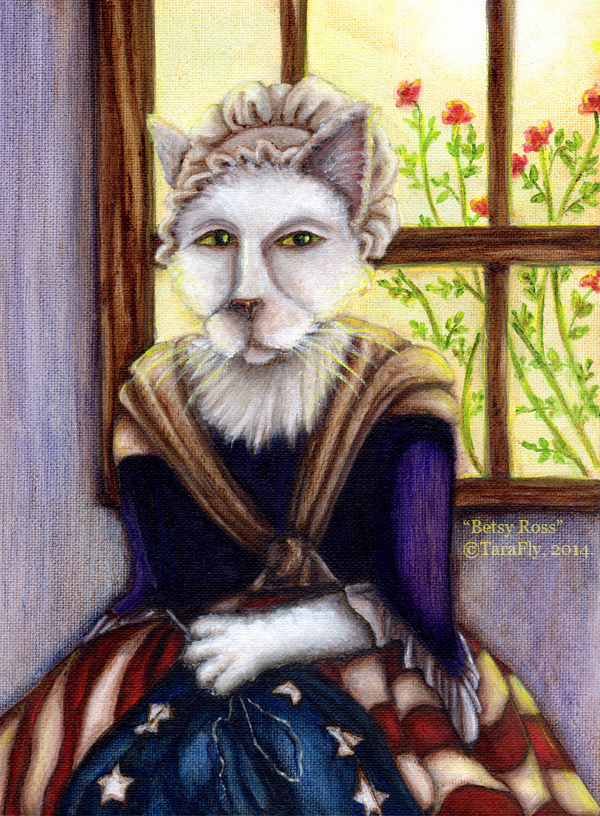 600x816 Betsy Ross Cat Taraflyart - Betsy Ross Painting
