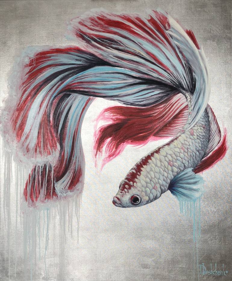 770x935 Saatchi Art Melting Betta Fish Painting By Daria Ivashchenko - Betta Fish Painting