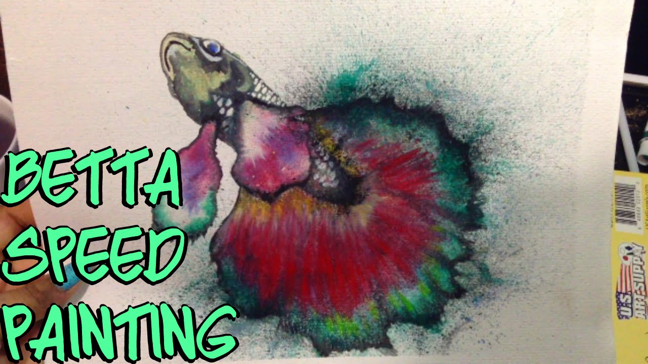 1280x720 Betta Fish Watercolor Art Speed Painting - Betta Painting