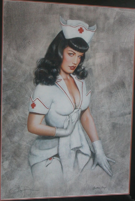 432x643 Nurse Betty - Bettie Page Painting