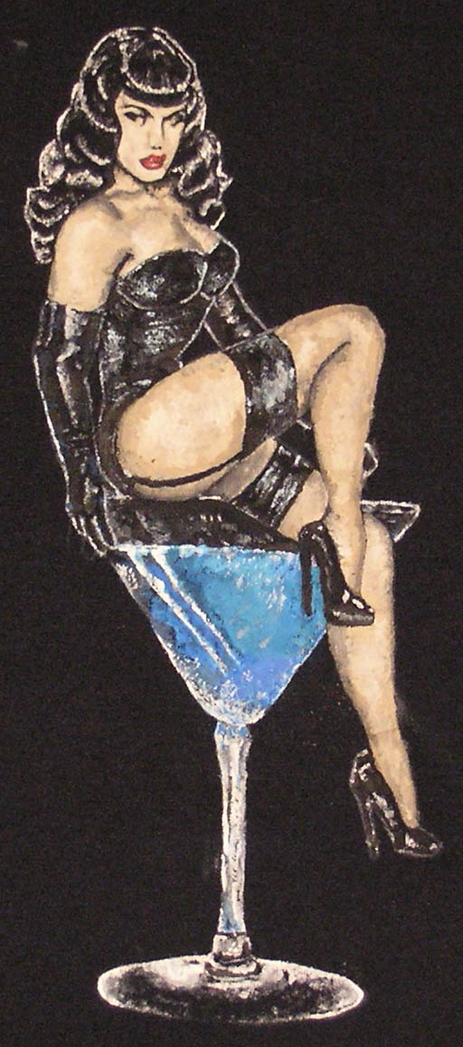 512x1156 Bettie Page Martini By Dunezx - Bettie Page Painting