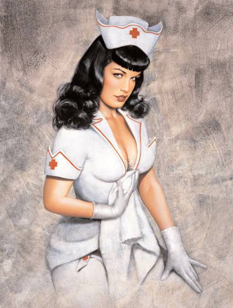 453x600 Bettie Page Lightly Seared On The Reality Grill - Bettie Page Painting