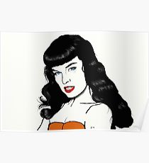 210x230 Bettie Page Painting Amp Mixed Media Posters Redbubble - Bettie Page Painting