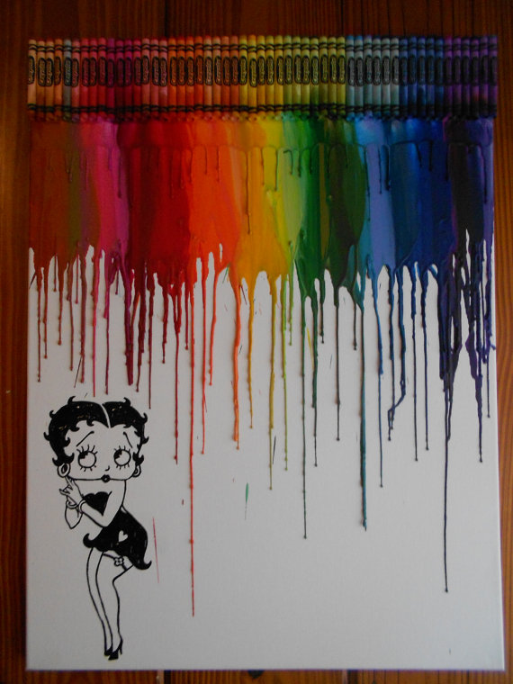570x760 Betty Boop Inspired Melted Crayon Painting - Betty Boop Painting