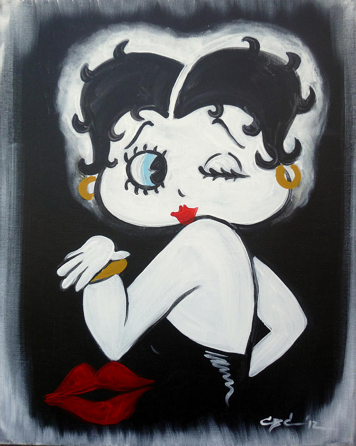 719x900 Betty Boop Kiss Painting By Caylin Caruso - Betty Boop Painting