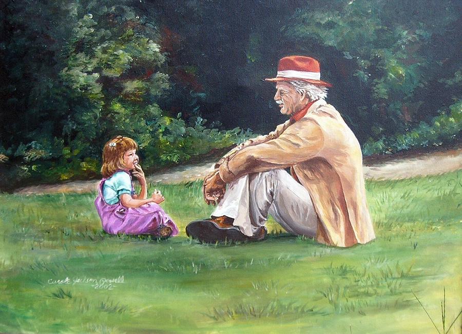 900x651 Grampa's Bible Stories Painting By Carole Powell - Bible Story Painting