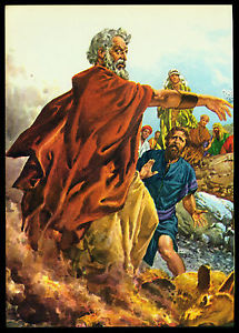 215x300 Vintage 1961 Moses' Anger Bible Story Book Page Art Ebay - Bible Story Painting