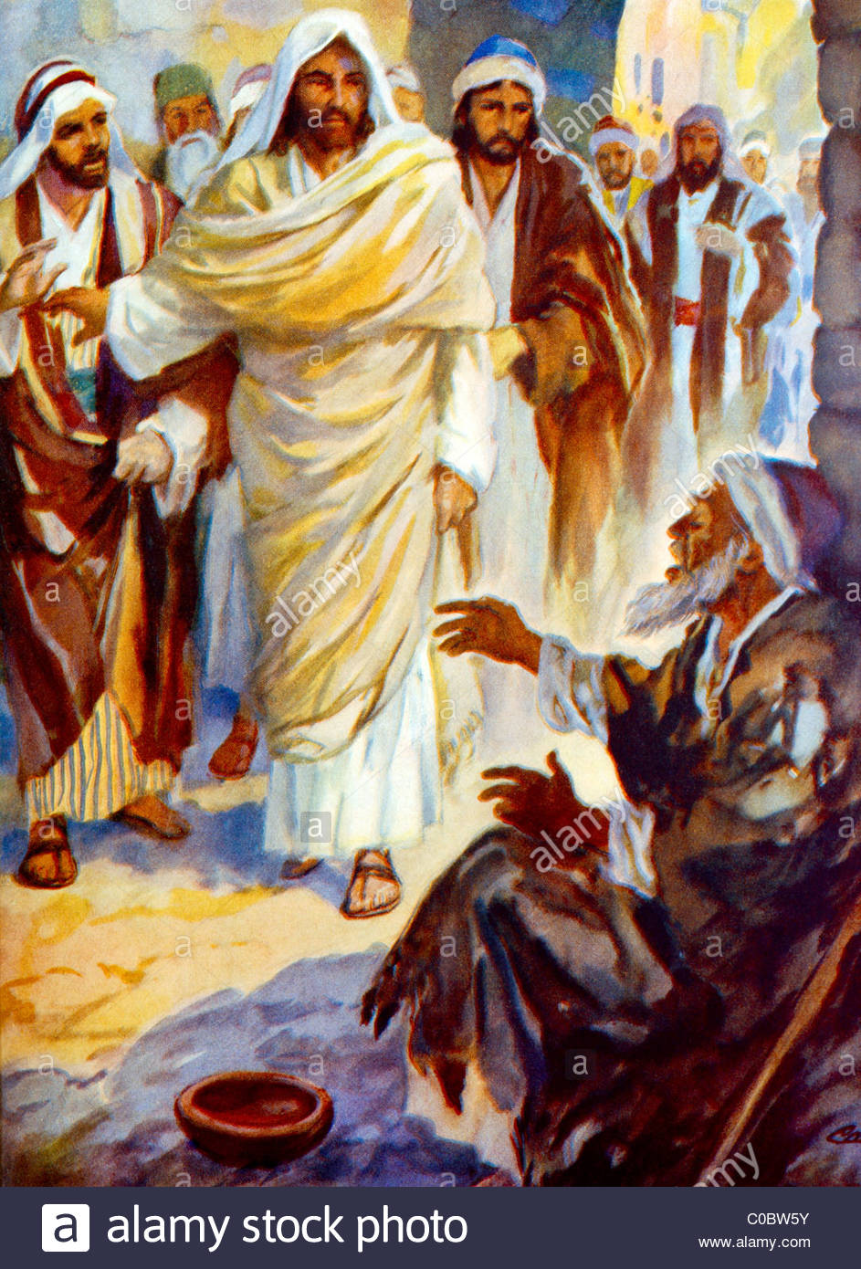 943x1390 Blind Bartimaeus Calls To Jesus To Restore His Sight Painting By - Bible Story Painting