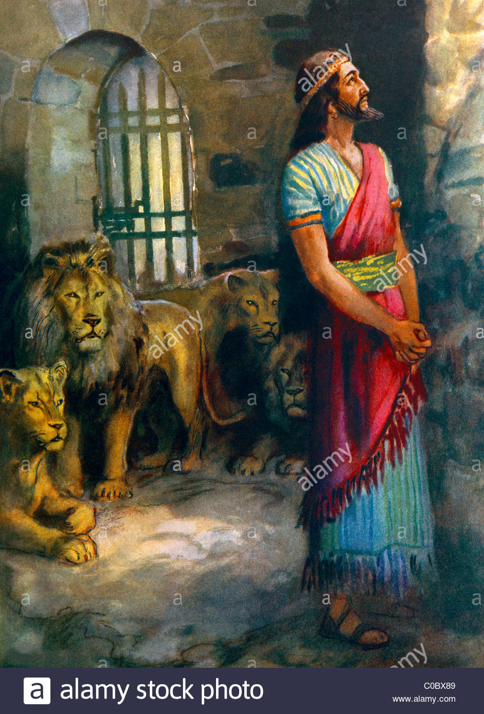 941x1390 Cast Into The Lions Den Daniel Is Unhurt Painting By Henry Coller - Bible Story Painting