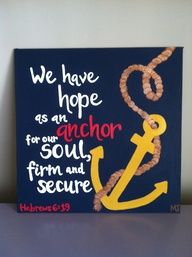 192x257 Hebrews 619, Bible Verse Art, 12x12 Hand Painted Canvas Panel - Bible Verse Painting