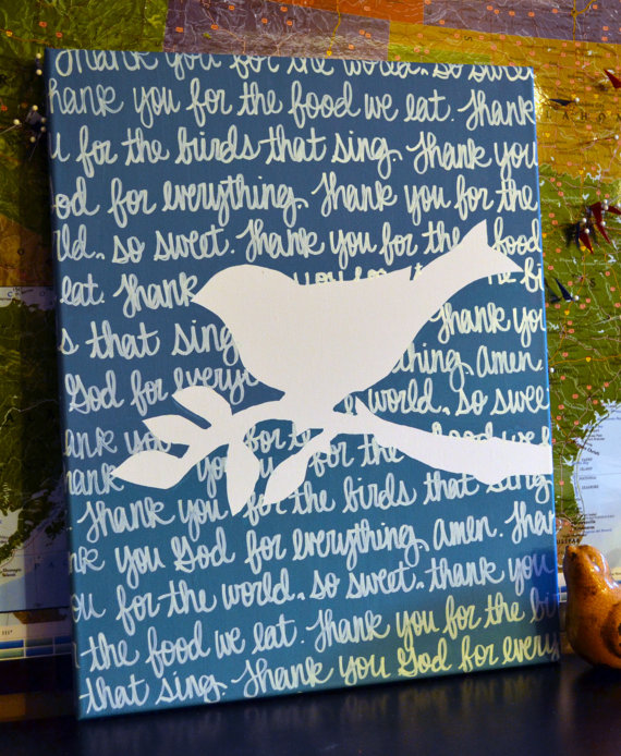 570x694 Items Similar To Prayers Or Bible Verse Canvas Painting Blue Bird - Bible Verse Painting