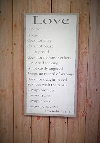 349x500 1 Corinthians 13 Wood Sign Love Wooden Sign Bible - Bible Verse Painting