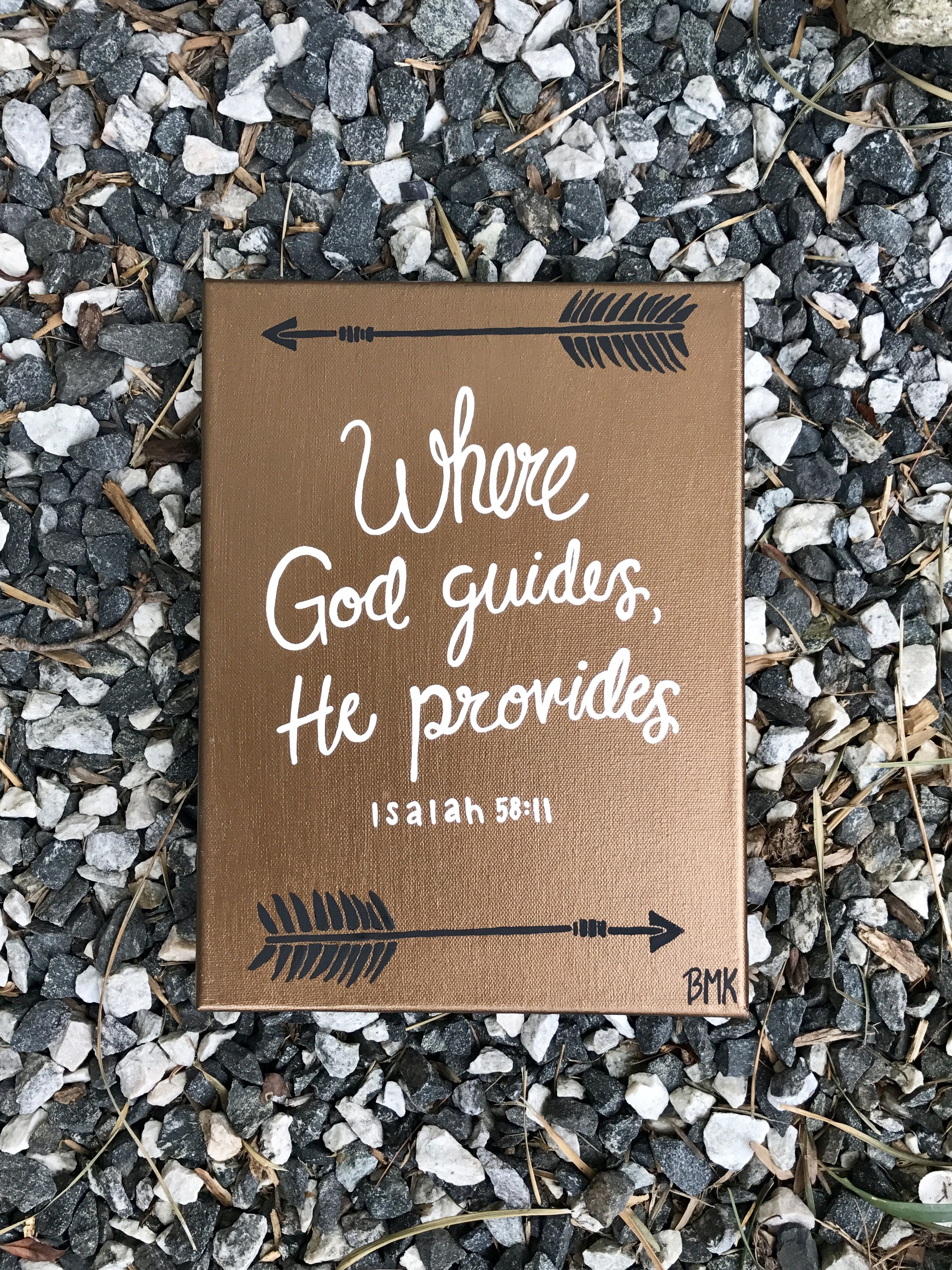 2573x3432 Where God Guides, He Provides - Bible Verse Painting Canvas