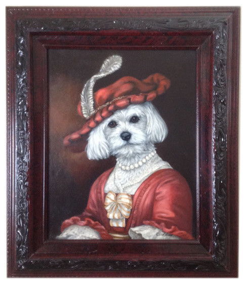 488x561 Oil On Canvas Painting Dog, Bichon Frise - Bichon Frise Painting