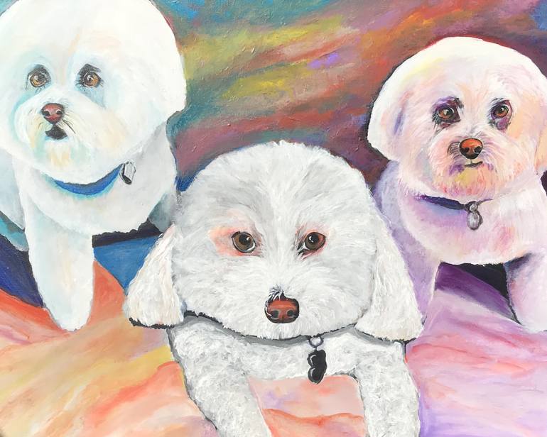 770x616 Saatchi Art Bichon Frise Painting By Britta Hennessy - Bichon Frise Painting