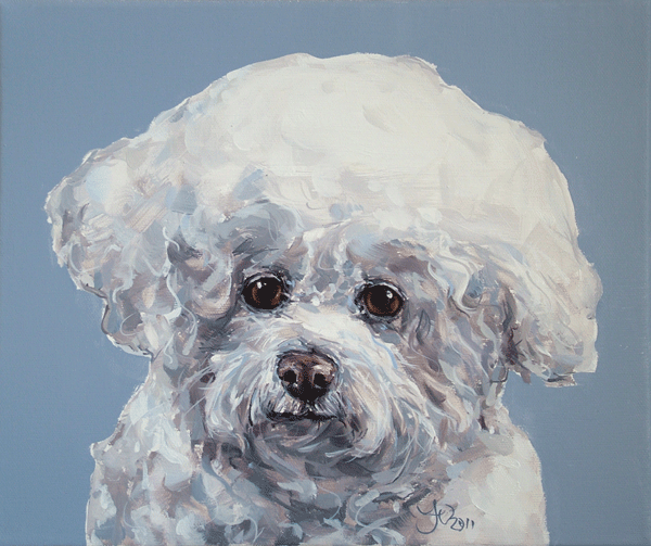 600x503 Dog Art By Paintmydog - Bichon Painting