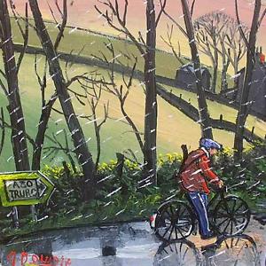 300x300 Charming James Downie Original Oil Painting - Bicycle Oil Painting