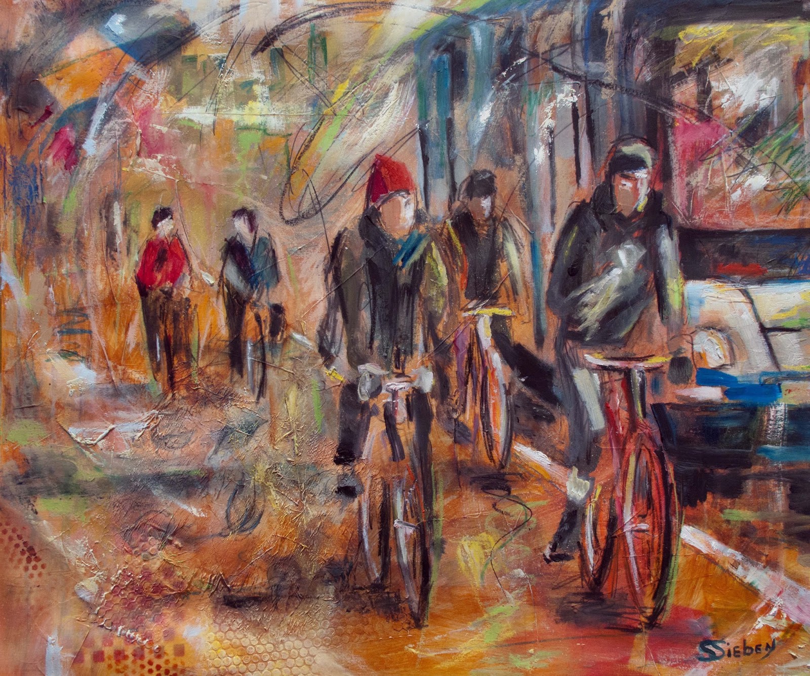 1600x1334 Daily Painters Abstract Gallery - Bicycle Oil Painting