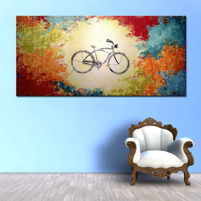 800x800 Modern Abstract Bike Oil Painting On Canvas For Living Room - Bicycle Oil Painting