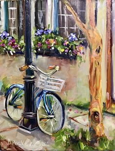 236x309 Original Oil Painting Charleston Bicycle Ride Oil - Bicycle Oil Painting